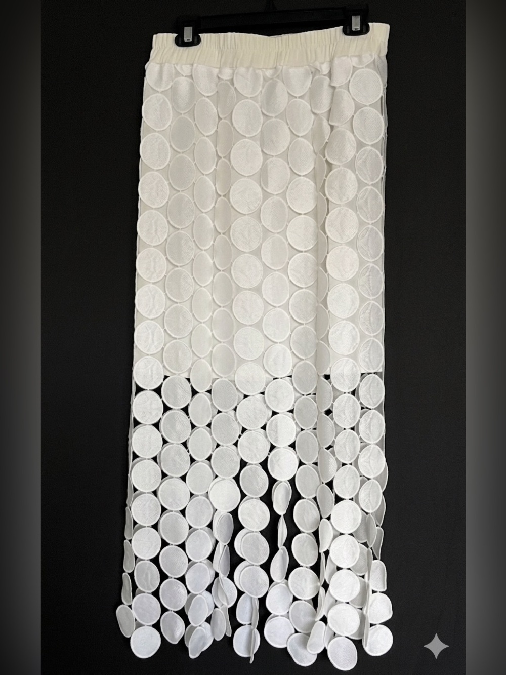 NWT Boho Chic Midi Skirt 
White Circle-Cut fun skirt Size Large - Picture 2 of 9
